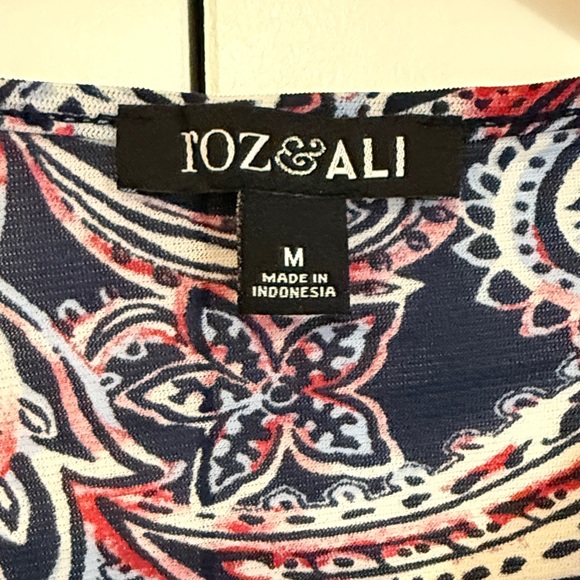 Croft & Barrow Red and Black Paisley Blouse - Picture 2 of 5